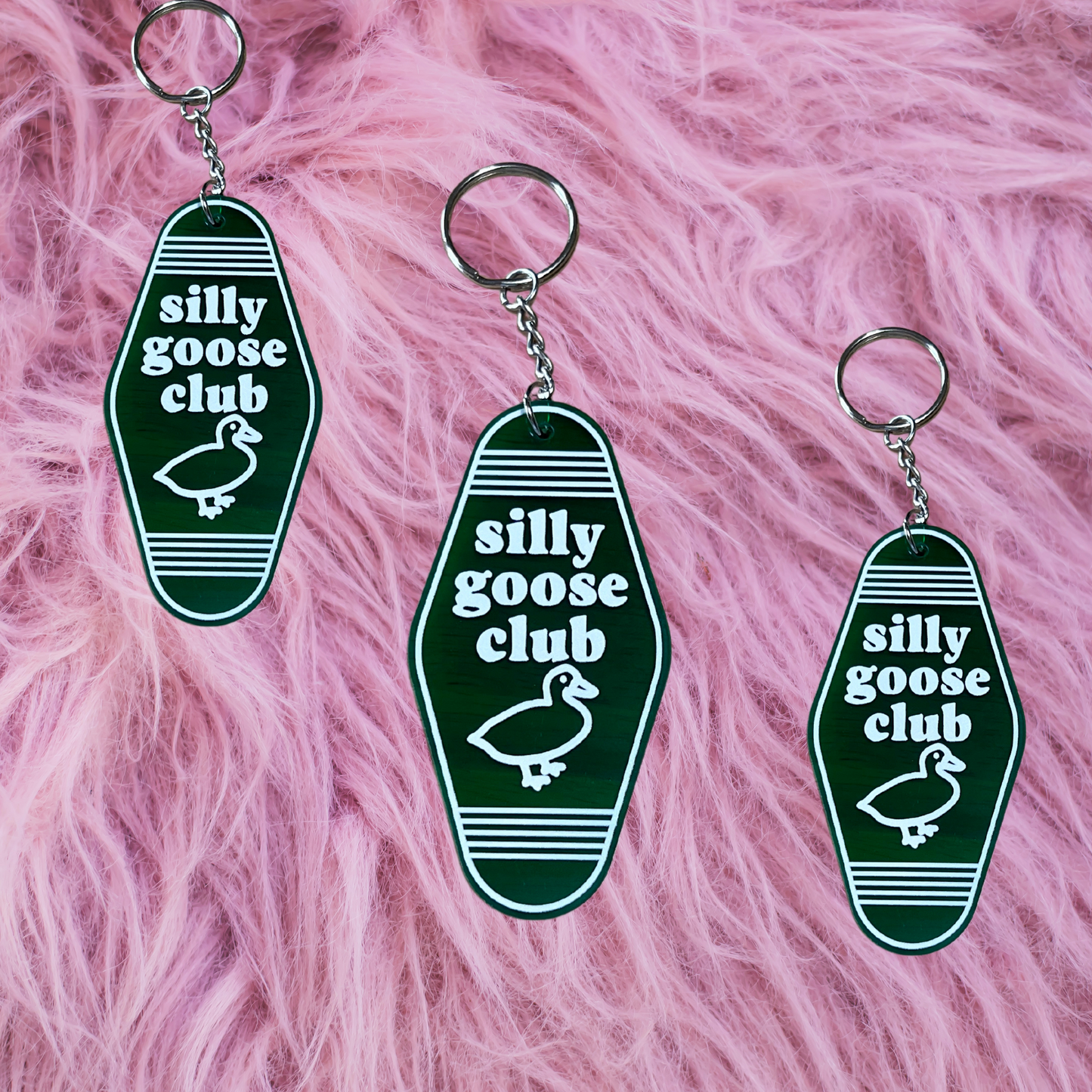 Silly Goose Club Motel Keychain