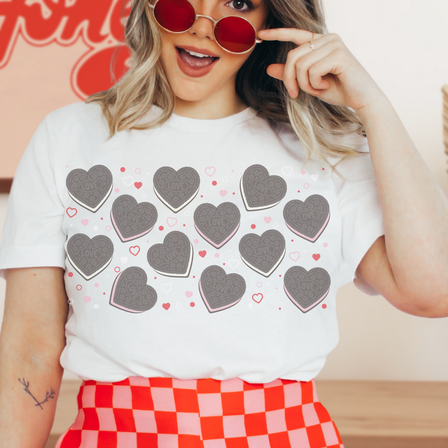 Heart Cookie Retro T Shirt