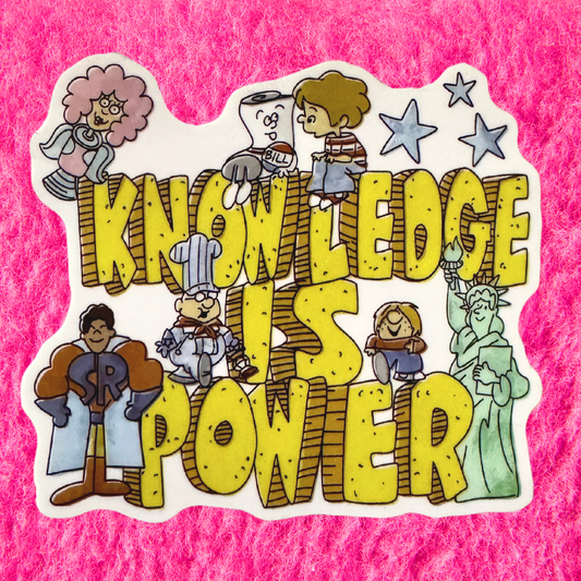 Power Knowledge Vinyl Water Bottle Sticker