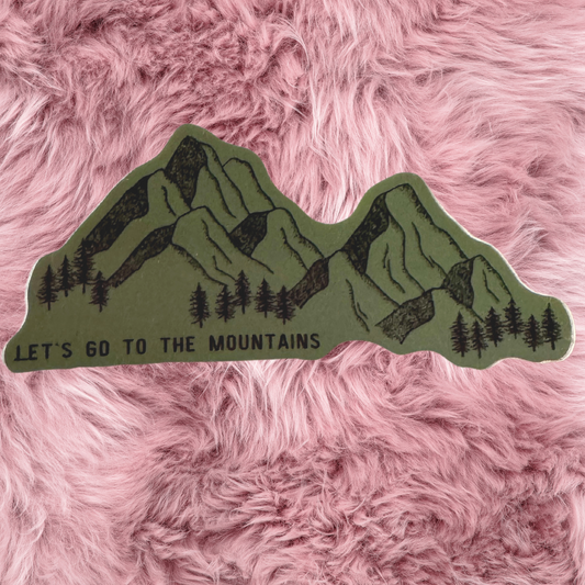 Let's Go To The Mountains Vinyl Water Bottle Sticker