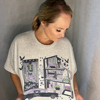 Spooky Purple House Retro T Shirt