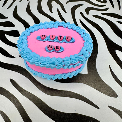 Bite Me Mini Fake Cake Heart Jewelry / Trinket Storage Box