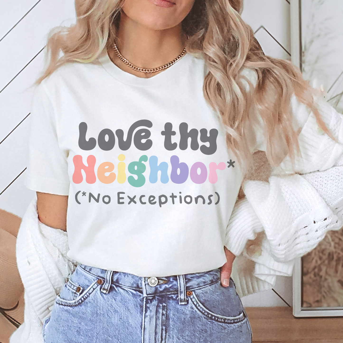 Love Thy Neighbor Retro T Shirt