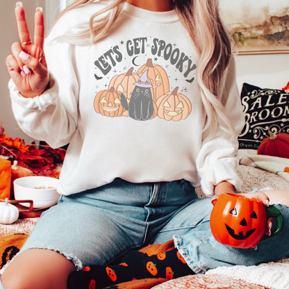 Let's Get Spooky Retro Sweatshirt or T Shirt