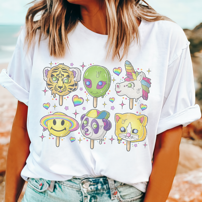 Colorful Popsicles Throwback Retro Sweatshirt or T Shirt