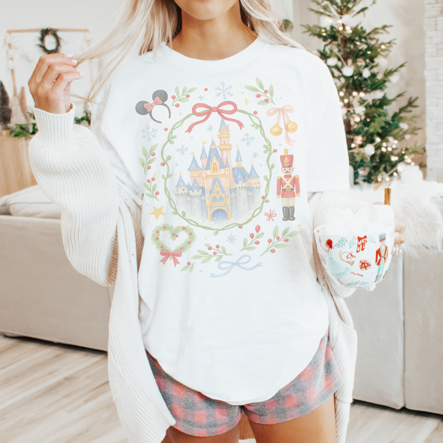 Coquette Bow Christmas  Retro T Shirt or Sweatshirt