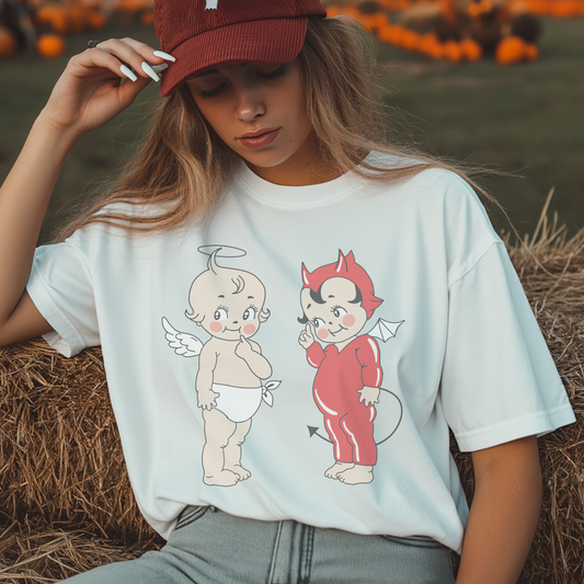 Angel and Devil Retro T Shirt or Sweatshirt