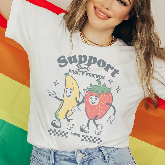 Support Your Fruity Friends Retro T Shirt