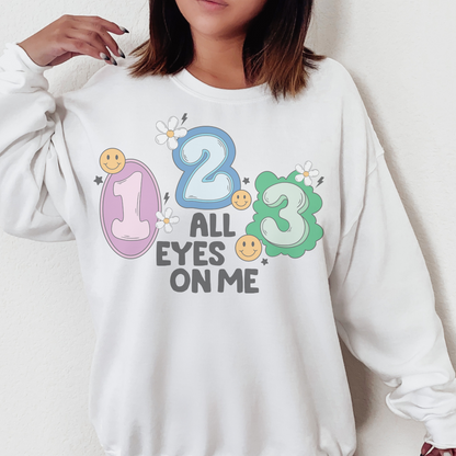 123 All Eyes on Me Retro Sweatshirt or T Shirt