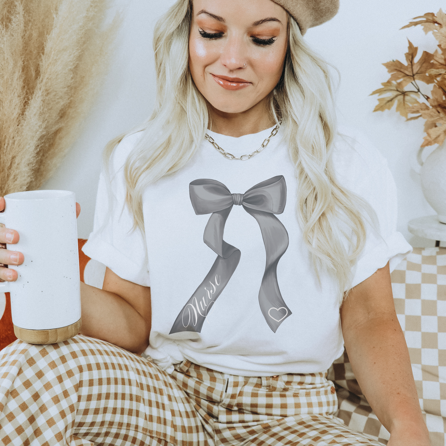 Nurse Bow Retro Sweatshirt or T Shirt