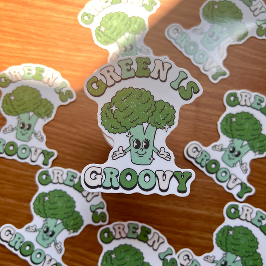 Green is Groovy |  Vinyl Water Bottle Sticker