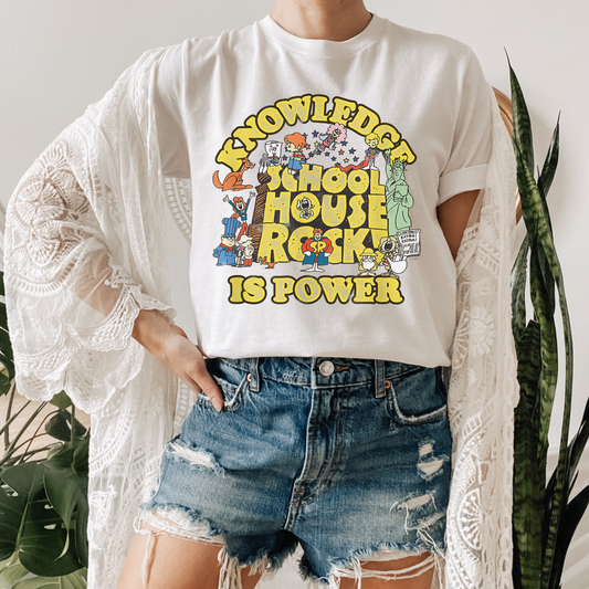 Knowledge is Power (2) Retro Teacher T Shirt