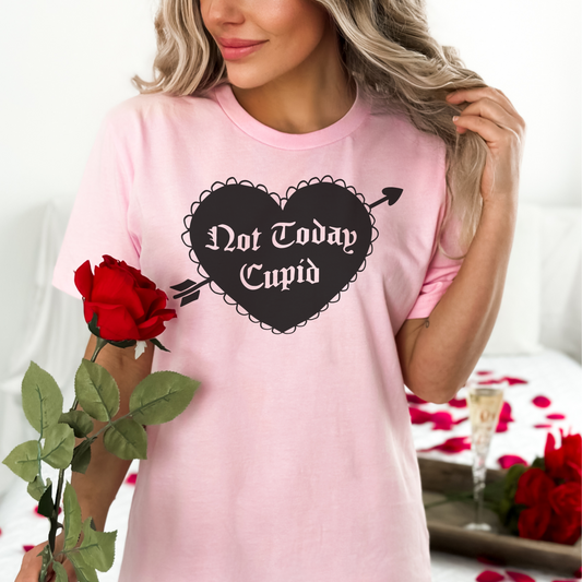 Not Today Cupid Retro T Shirt