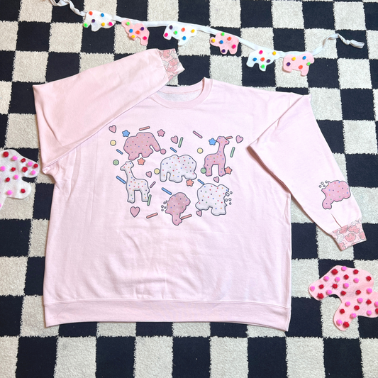 Pink Animal Cookie Retro Sweatshirt