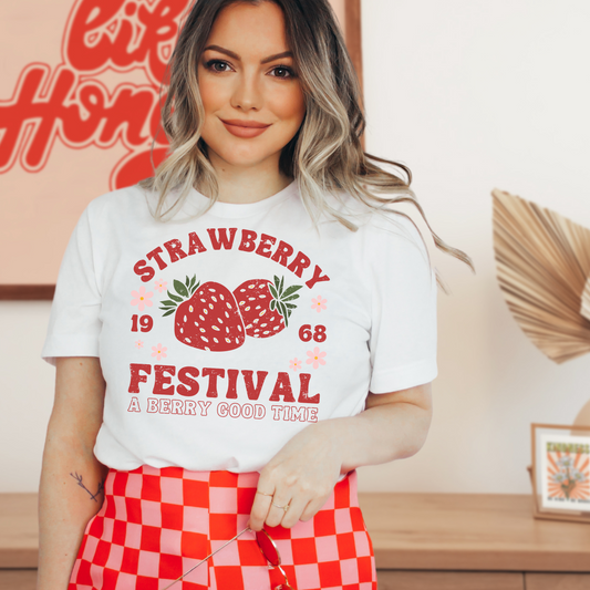 Strawberry Festival Retro T Shirt