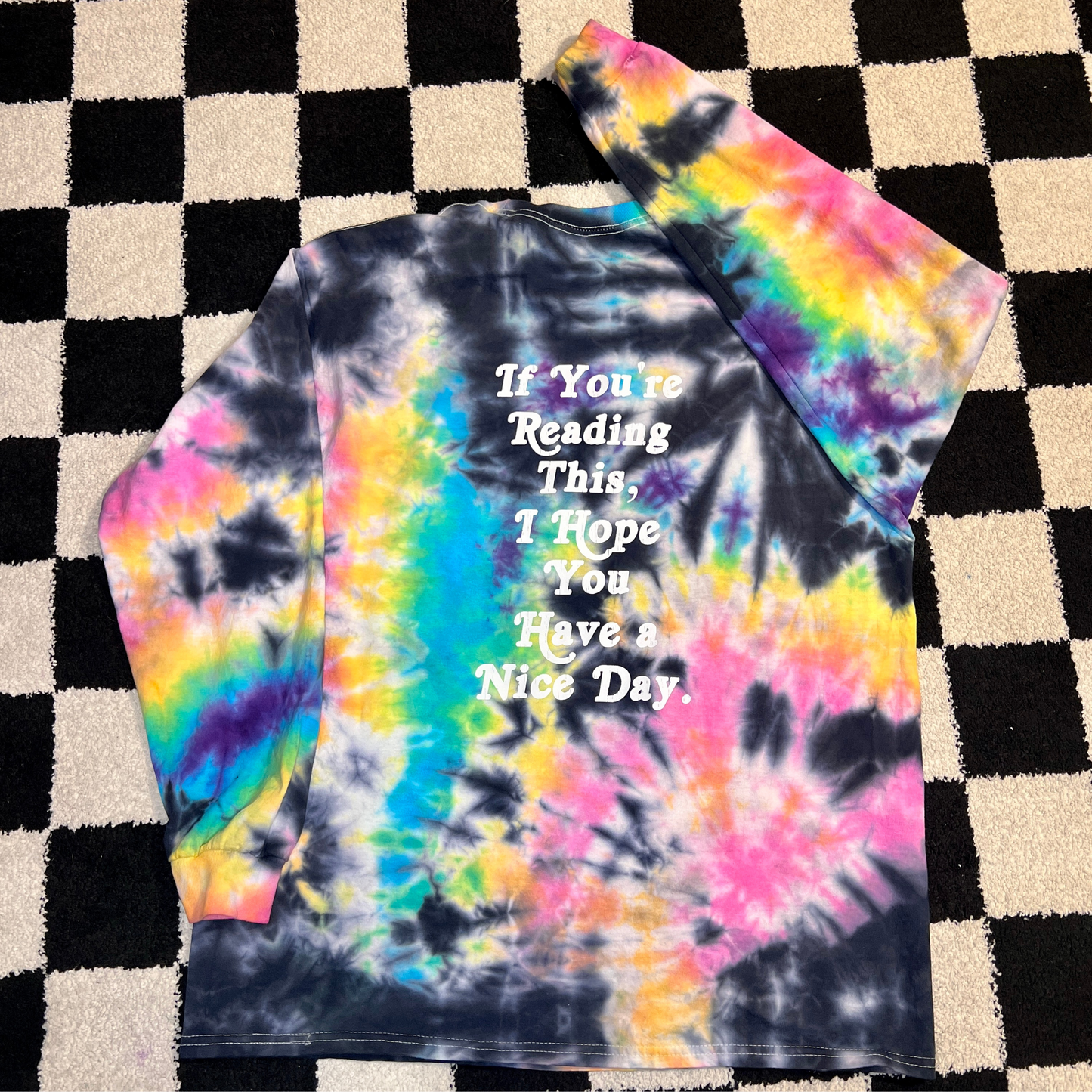 If Youre Reading This Rainbow Drip Tie Dye Long Sleeve T Shirt