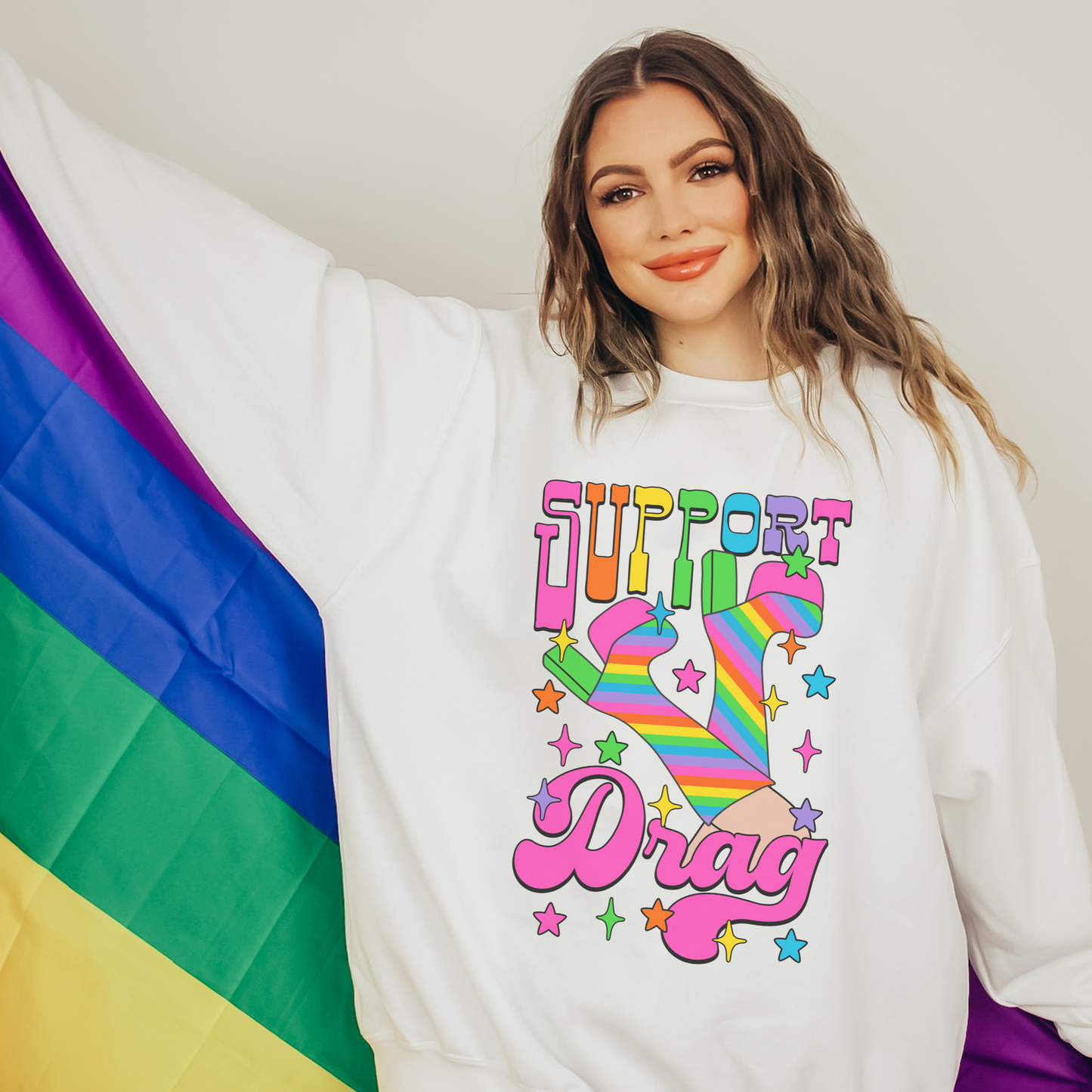 Support Drag Retro Sweatshirt or T Shirt