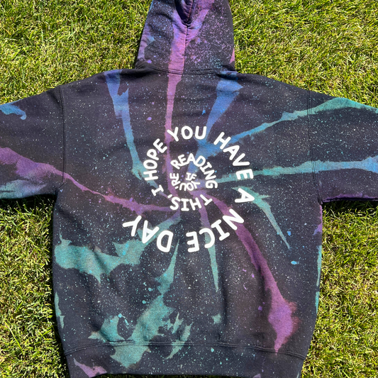 If You’re Reading This Hoodie Reverse Tie Dye with Bead Strings