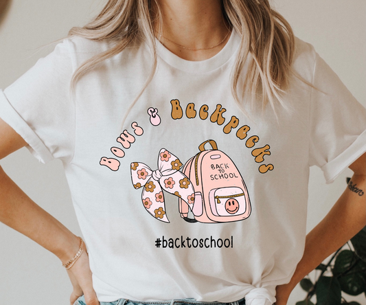 Books and Bows Teacher Retro T Shirt