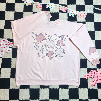 Pink Animal Cookie Retro Sweatshirt