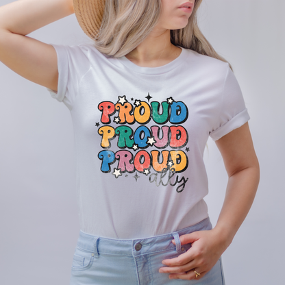 Proud Pride Ally Retro T Shirt