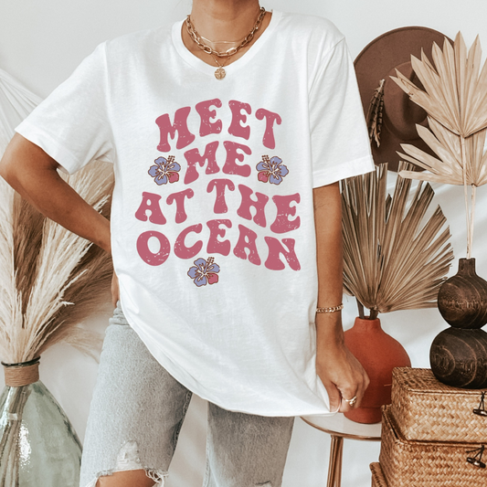 Meet Me at The Ocean Retro T Shirt