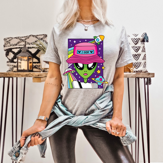 I Exist Alien T Shirt
