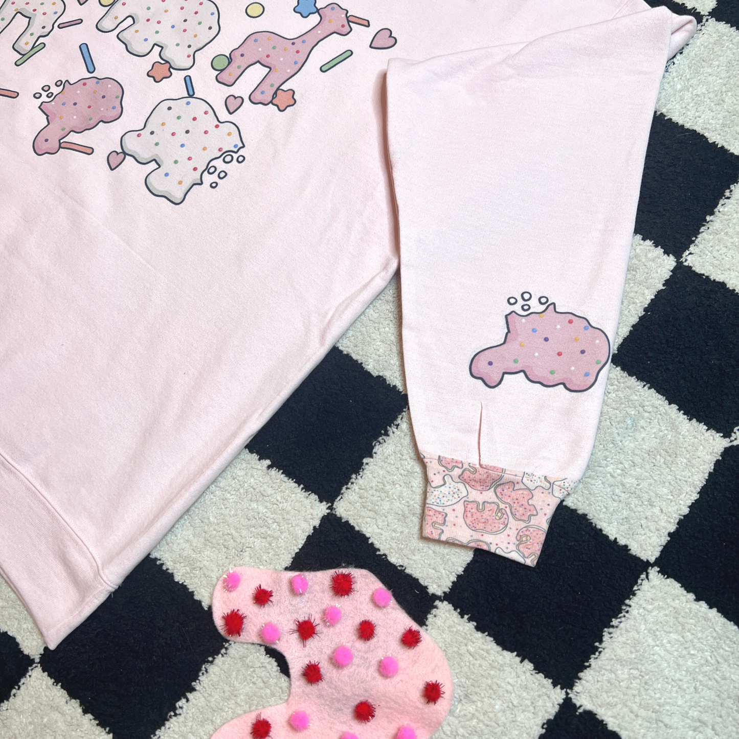 Pink Animal Cookie Retro Sweatshirt