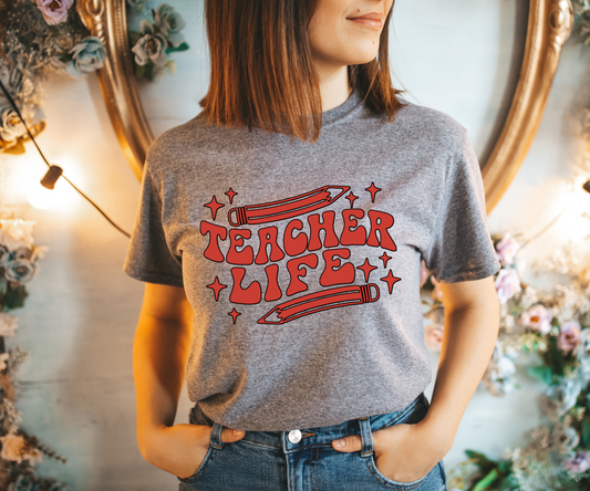 Teacher Life Retro T Shirt