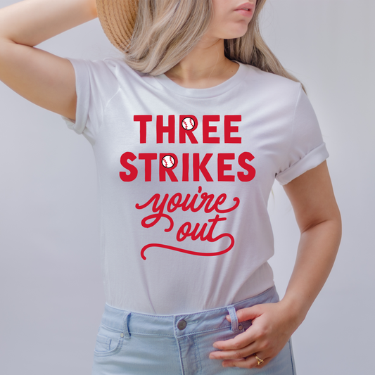 Three Strikes You're Out Retro Baseball T Shirt