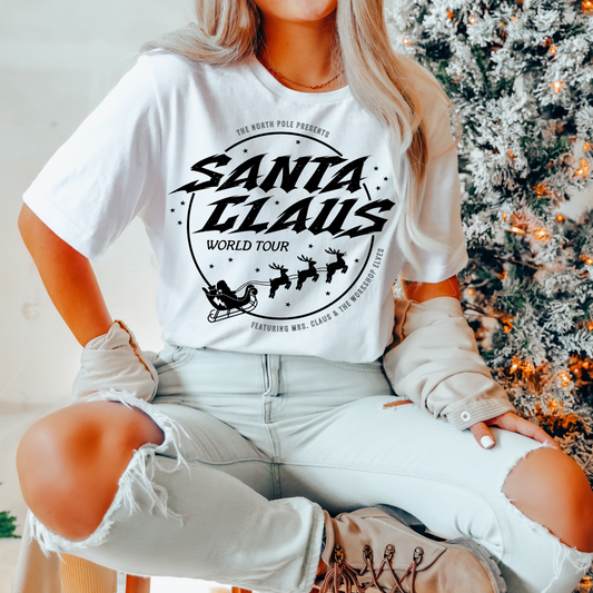 Santa Claus World Tour Retro T Shirt