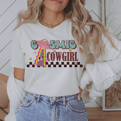 Cosmic Cowgirl Retro T Shirt