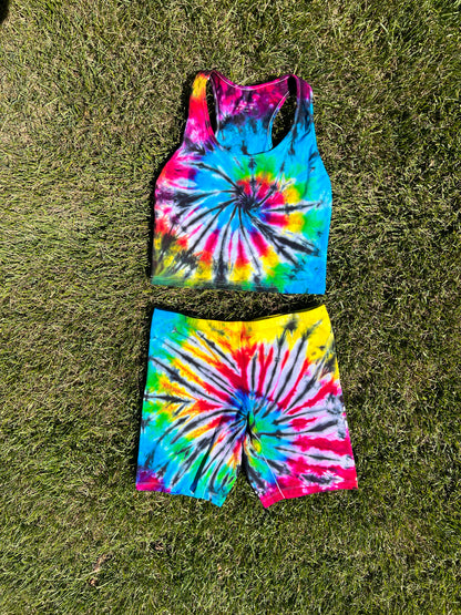 Tie Dye Matching Biker Shorts and Top