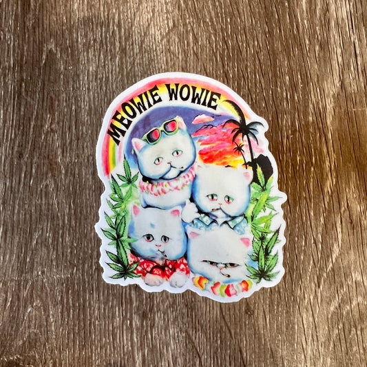 Meowie Vinyl Water Bottle Sticker