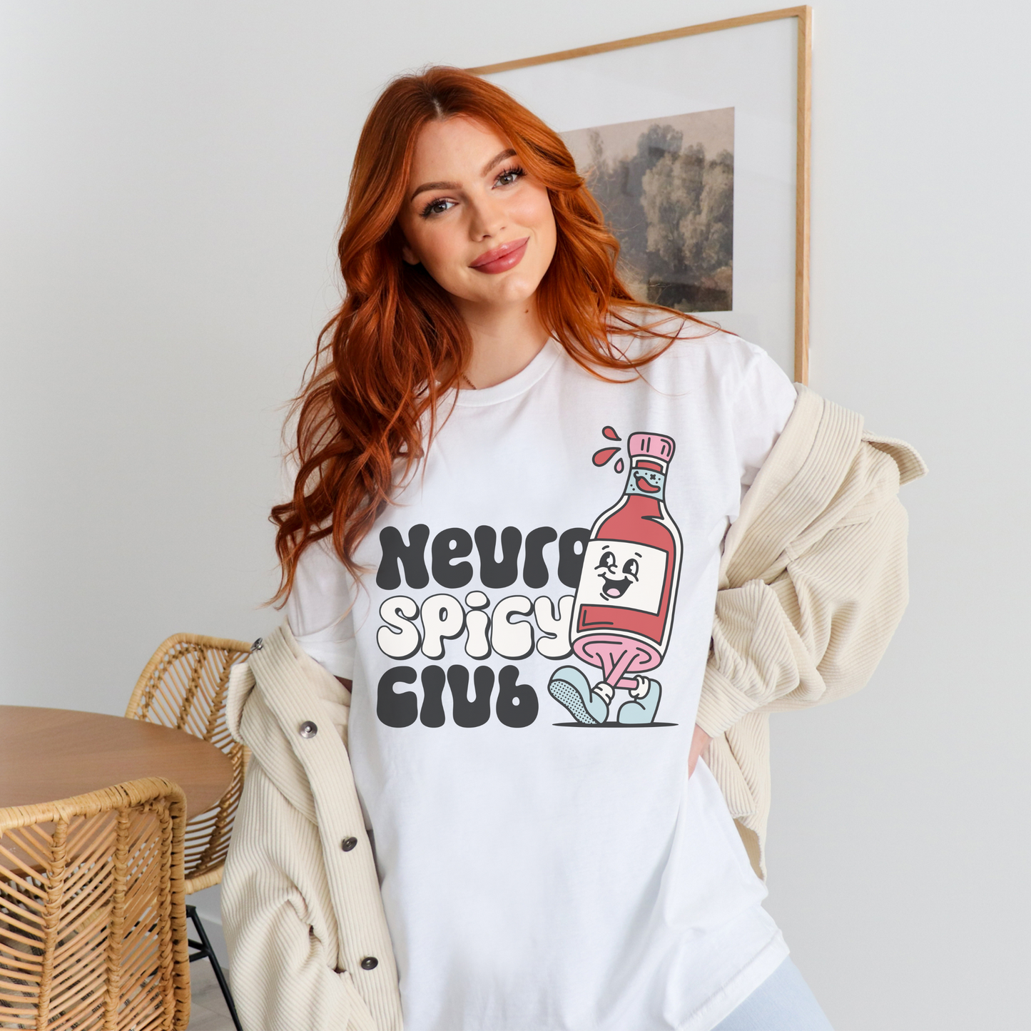 Neuro Spicy Club Retro T Shirt