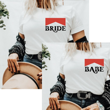 Bride or Babe Retro Cowgirl T Shirt