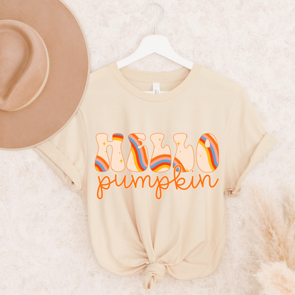 Hello Pumpkin Retro T Shirt