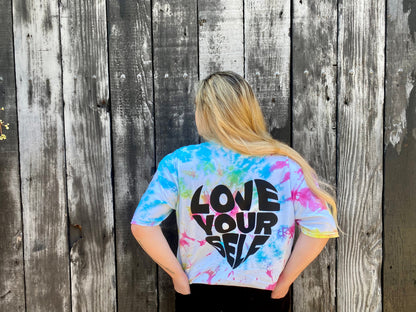 Pride Love Yourself Rainbow Tie Dye T-Shirt