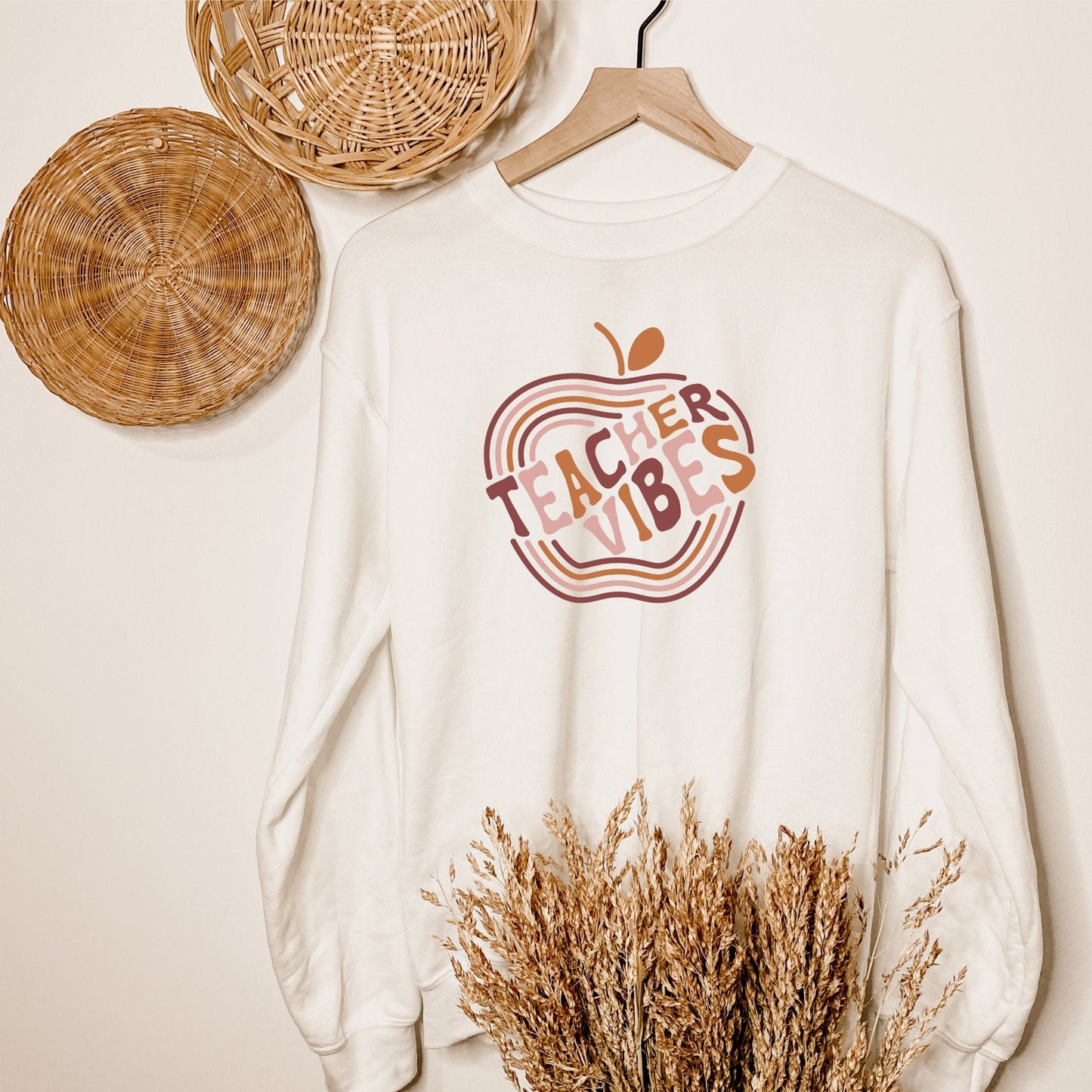 Retro Teacher Vibes Vintage Style Sweatshirt
