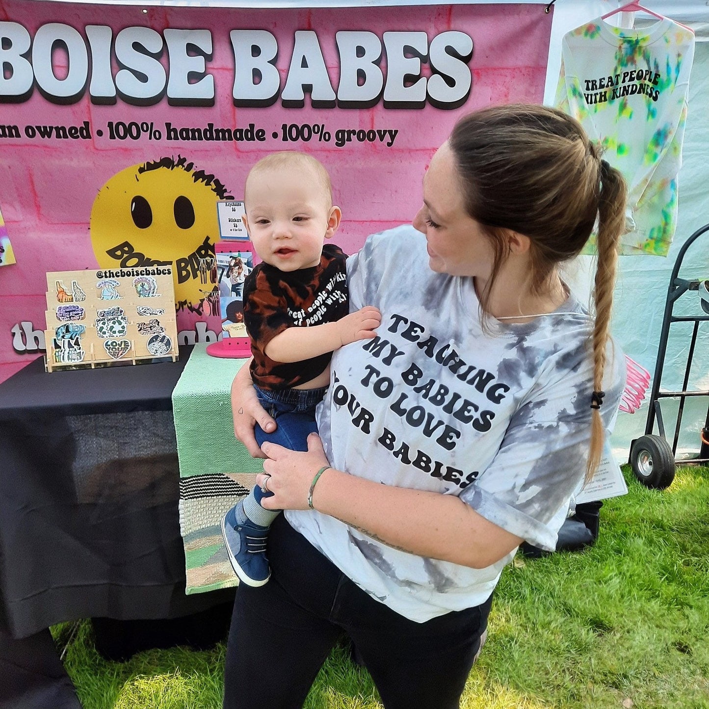 Teaching My Babies to Love Your Babies Tie dye mom Tee