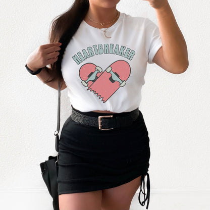 Retro Heart Breaker Skater T Shirt