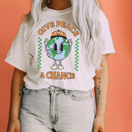 Give Peace A Change Retro T Shirt