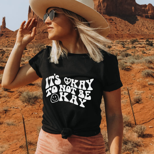 It's Okay Not to be Okay Retro Hippie T Shirt