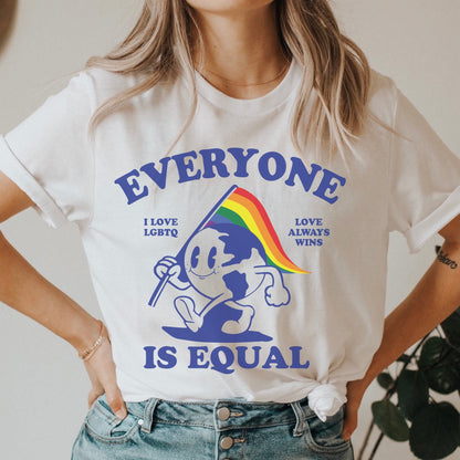 Everyone is Equal Retro Pride T Shirt