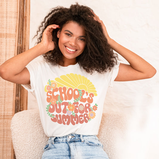 Schools Out for Summer Retro Teacher T Shirt