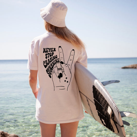 Never Stop Chasing Sunshine Retro T Shirt
