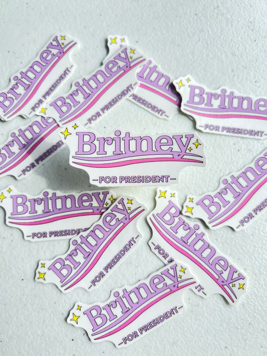 Britney for President Vinyl Water bottle Sticker