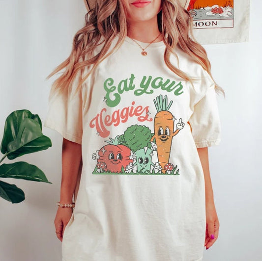 Eat Your Veggies Retro T Shirt or Sweatshirt