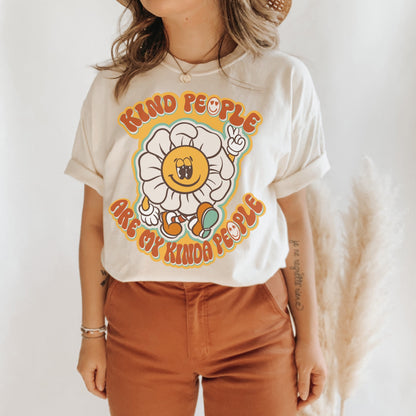 Kind People are My Kind of People Daisy Retro T Shirt