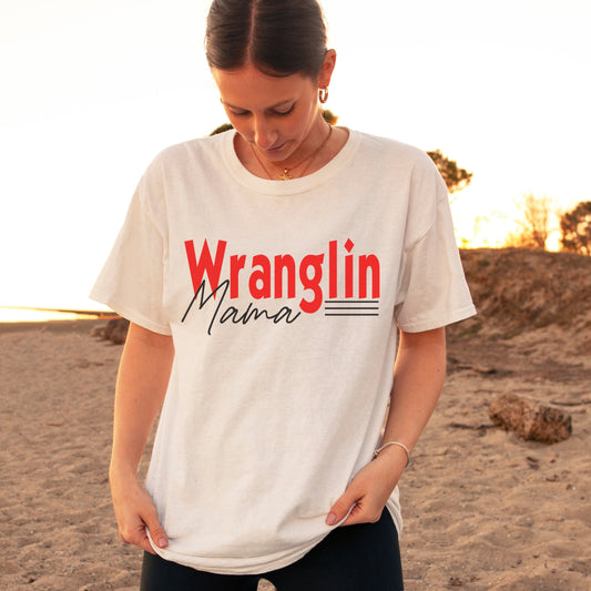 Wranglin Mama Retro T Shirt